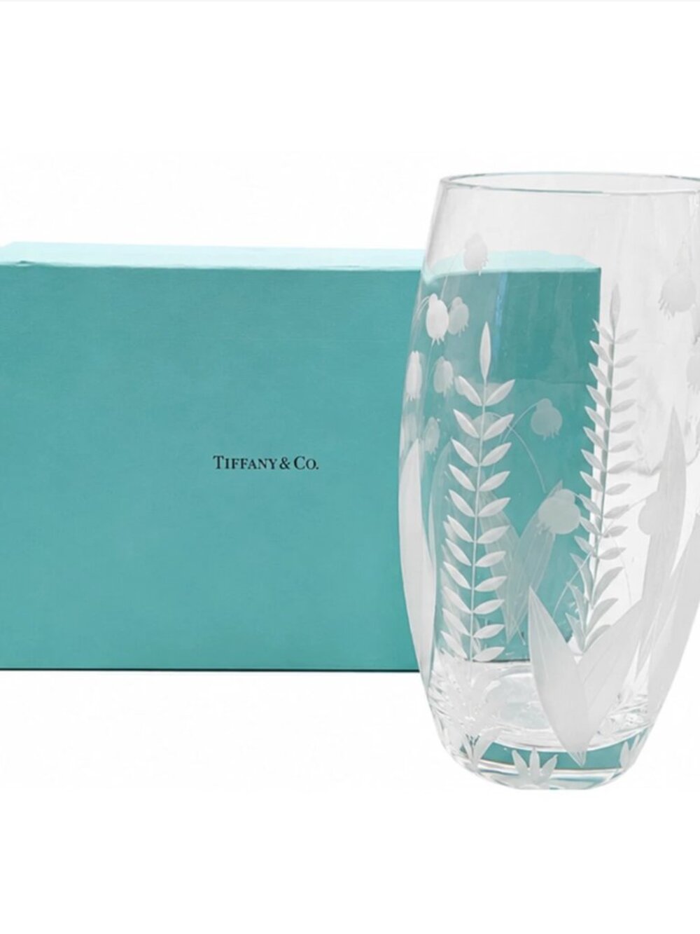 NEW Tiffany & Co. Crystal Lily of the Valley Vase with Original Box